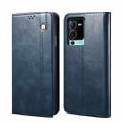 For vivo S15 Oil Wax Crazy Horse Texture Leather Phone Case(Blue) - 1
