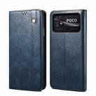 For Xiaomi Poco C40 Global Oil Wax Crazy Horse Texture Leather Phone Case(Blue) - 1