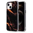 For iPhone 14 Plus Coloured Glaze Marble TPU + PC Phone Case (Black) - 1