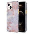 For iPhone 14 Plus Coloured Glaze Marble TPU + PC Phone Case (Orange) - 1