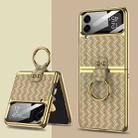 For Samsung Galaxy Z Flip4 GKK Weave Texture Electroplating Protective Phone Case(Gold) - 1