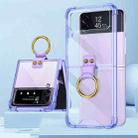 For Samsung Galaxy Z Flip4 GKK Airbag Protective Phone Case with Ring(Purple) - 1