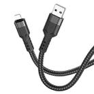 hoco U110 2.4A USB to 8 Pin Charging Data Cable，Length：1.2m(Black) - 1