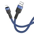 hoco U110 2.4A USB to 8 Pin Charging Data Cable，Length：1.2m(Blue) - 1