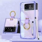 For Samsung Galaxy Z Flip4 GKK Airbag Protective Phone Case with Ring & Pen(Purple) - 1