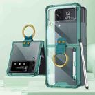 For Samsung Galaxy Z Flip4 GKK Airbag Protective Phone Case with Ring & Pen(Green) - 1