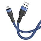 hoco U110 2.4A USB to Micro USB Charging Data Cable，Length：1.2m(Blue) - 1