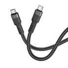 hoco U110 60W USB-C / Type-C to USB-C / Type-C Charging Data Cable，Length：1.2m(Black) - 1