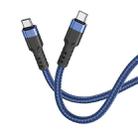 hoco U110 60W USB-C / Type-C to USB-C / Type-C Charging Data Cable，Length：1.2m(Blue) - 1