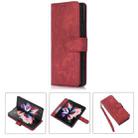 For Samsung Galaxy Z Fold4 Horizontal Flip Leather Phone Case with Pen Slot(Red) - 1