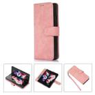 For Samsung Galaxy Z Fold3 5G Horizontal Flip Leather Phone Case with Pen Slot(Pink) - 1