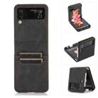 For Samsung Galaxy Z Flip4 Card Slot Leather Phone Case(Black) - 1