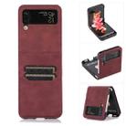 For Samsung Galaxy Z Flip3 5G Card Slot Leather Phone Case(Red) - 1