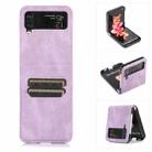 For Samsung Galaxy Z Flip3 5G Card Slot Leather Phone Case(Purple) - 1