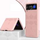For Samsung Galaxy Z Flip4 5G Embossed Leather Texture Protective Phone Case(Pink) - 1