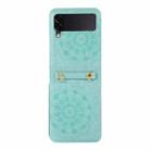 For Samsung Galaxy Z Flip4 Mandala Embossing Fold Leather Phone Case(Blue) - 1