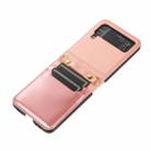 For Samsung Galaxy Z Flip4 Stitching Color Fold Leather Phone Case with Card Slot(Rose Gold) - 1