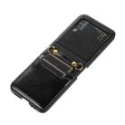 For Samsung Galaxy Z Flip4 Stitching Color Fold Leather Phone Case with Card Slot(Black) - 1