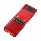 For Samsung Galaxy Z Flip4 Stitching Color Fold Leather Phone Case with Card Slot(Red) - 1