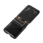 For Samsung Galaxy Z Flip3 5G Stitching Color Fold Leather Phone Case with Card Slot(Black) - 1