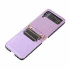 For Samsung Galaxy Z Flip3 5G Stitching Color Fold Leather Phone Case with Card Slot(Purple) - 1