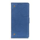 For LG K41S/K51S Copper Buckle Retro Crazy Horse Texture Horizontal Flip Leather Case with Holder & Card Slots & Wallet(Blue) - 2