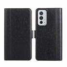 For OnePlus 9RT 5G Ostrich Texture Flip Leather Phone Case(Black) - 1