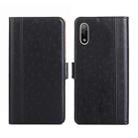 For Sony Xperia Ace II Ostrich Texture Flip Leather Phone Case(Black) - 1