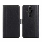 For Sony Xperia Pro-I Ostrich Texture Flip Leather Phone Case(Black) - 1