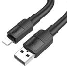 hoco X84 2.4A USB to 8 Pin Solid Charging Data Cable，Length：1m(Black) - 1