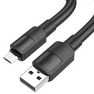 hoco X84 2.4A USB to Micro USB Solid Charging Data Cable，Length：1m(Black) - 1