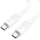 hoco X84 60W USB-C / Type-C to USB-C / Type-C Solid Charging Data Cable，Length：1m(White) - 1