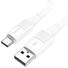 hoco X84 3A USB to USB-C / Type-C Solid Charging Data Cable，Length：1m(White) - 1