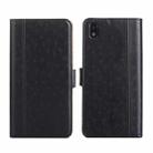 For ZTE Blade L210 Ostrich Texture Flip Leather Phone Case(Black) - 1