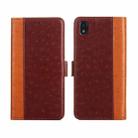 For ZTE Blade L210 Ostrich Texture Flip Leather Phone Case(Brown) - 1