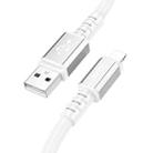 hoco X85 2.4A USB to 8 Pin Strength Charging Data Cable，Length：1m(White) - 1