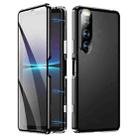 For Sony Xperia 10 IV HD Magnetic Metal Tempered Glass Phone Case(Black) - 1