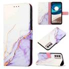 For Motorola Moto G42 PT003 Marble Pattern Flip Leather Phone Case(LS006) - 1