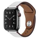 PU Leather Black Buckle Watch Band For Apple Watch Ultra 49mm / Series 8&7 45mm / SE 2&6&SE&5&4 44mm / 3&2&1 42mm(White) - 1