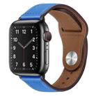 PU Leather Black Buckle Watch Band For Apple Watch Ultra 49mm / Series 8&7 45mm / SE 2&6&SE&5&4 44mm / 3&2&1 42mm(Blue) - 1