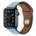 PU Leather Black Buckle Watch Band For Apple Watch Ultra 49mm / Series 8&7 45mm / SE 2&6&SE&5&4 44mm / 3&2&1 42mm(Light Blue) - 1