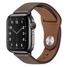 PU Leather Black Buckle Watch Band For Apple Watch Ultra 49mm / Series 8&7 45mm / SE 2&6&SE&5&4 44mm / 3&2&1 42mm(Grey Brown) - 1