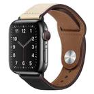 PU Leather Black Buckle Watch Band For Apple Watch Ultra 49mm&Watch Ultra 2 49mm / Series 9&8&7 45mm / SE 3&SE 2&6&SE&5&4 44mm / 3&2&1 42mm(Beige and Black) - 1