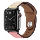 PU Leather Black Buckle Watch Band For Apple Watch Ultra 49mm / Series 8&7 45mm / SE 2&6&SE&5&4 44mm / 3&2&1 42mm(Beige and Pink) - 1
