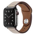 PU Leather Black Buckle Watch Band For Apple Watch Ultra 49mm&Watch Ultra 2 49mm / Series 9&8&7 45mm / SE 3&SE 2&6&SE&5&4 44mm / 3&2&1 42mm(Ivory) - 1