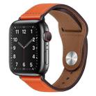 PU Leather Black Buckle Watch Band For Apple Watch Series 8&7 41mm / SE 2&6&SE&5&4 40mm / 3&2&1 38mm(Orange) - 1