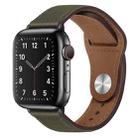 PU Leather Black Buckle Watch Band For Apple Watch Series 8&7 41mm / SE 2&6&SE&5&4 40mm / 3&2&1 38mm(Army Green) - 1