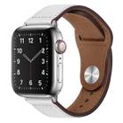 PU Leather Silver Buckle Watch Band For Apple Watch Ultra 49mm / Series 8&7 45mm / SE 2&6&SE&5&4 44mm / 3&2&1 42mm(White) - 1