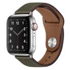 PU Leather Silver Buckle Watch Band For Apple Watch Ultra 49mm / Series 8&7 45mm / SE 2&6&SE&5&4 44mm / 3&2&1 42mm(Army Green) - 1