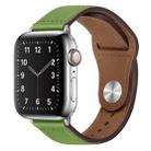 PU Leather Silver Buckle Watch Band For Apple Watch Ultra 49mm / Series 8&7 45mm / SE 2&6&SE&5&4 44mm / 3&2&1 42mm(Green) - 1